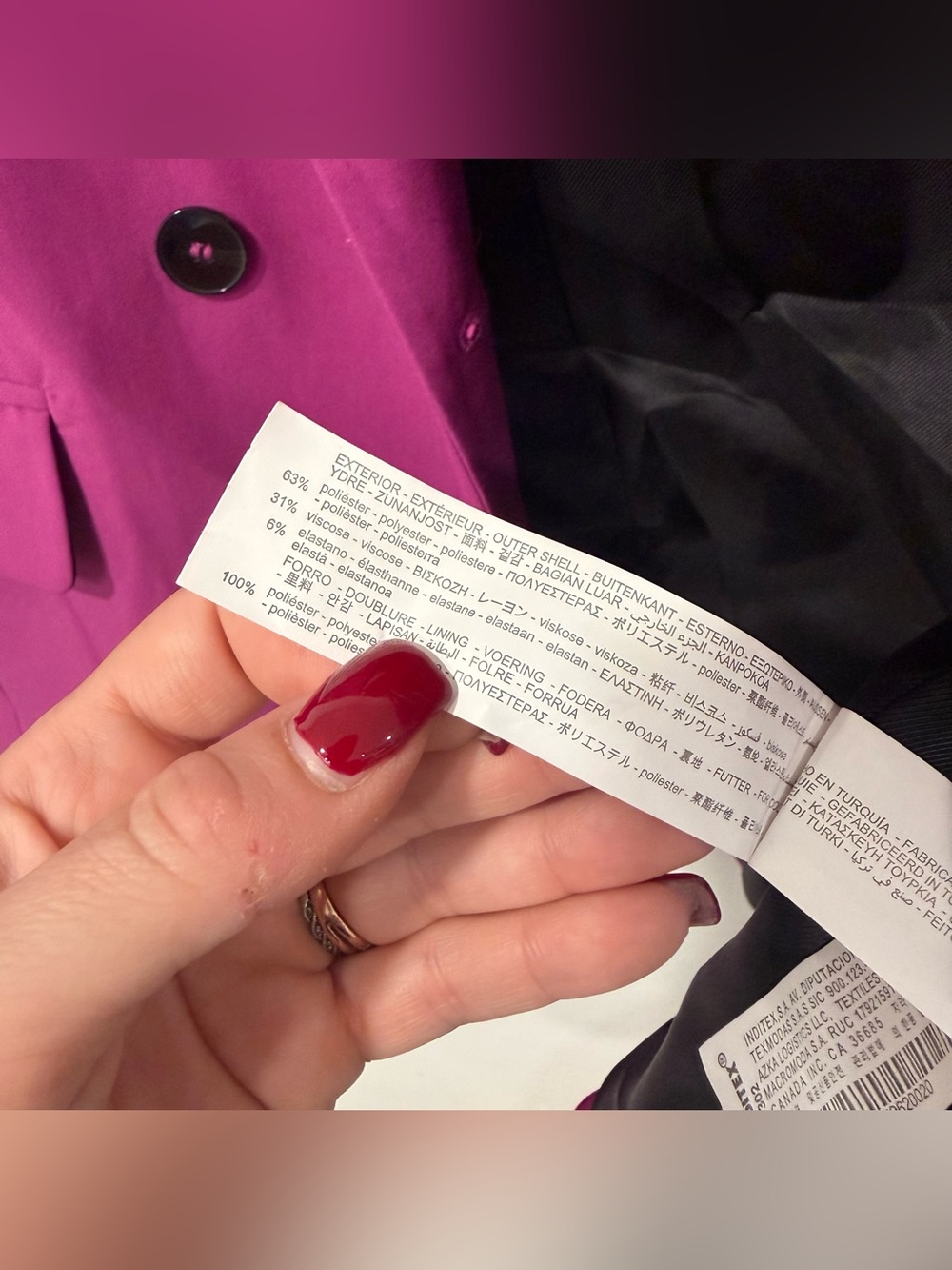 Zara Double Breasted Viva Magenta Oversized Blazer S - Picture 5 of 6